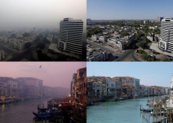 Toka duke marrë frymë, fotografi që tregojnë sa është pastruar ajri që nga shfaqja e koronavirusit