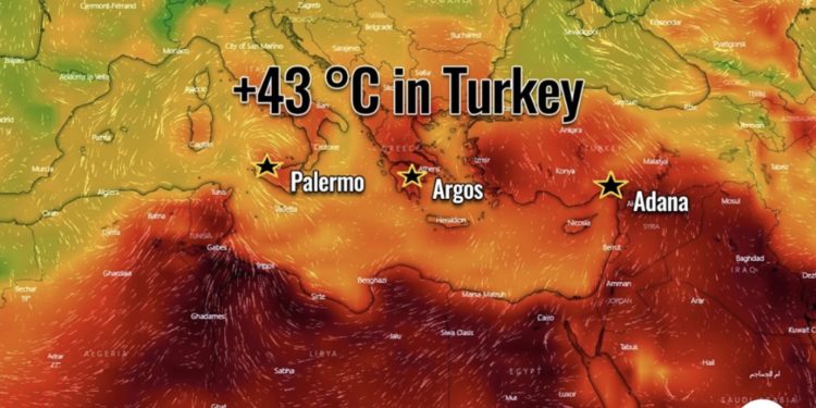 Valë ekstreme e nxehtësisë në Turqi, Greqi e Italinë Jugore
