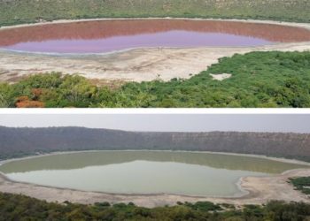 Misteri i liqenit në Indi, pas 50 mijë viteve ndërron ngjyrë – bëhet vjollcë