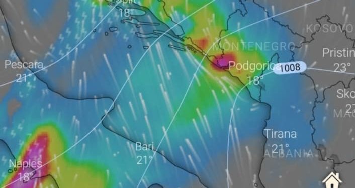 Cikloni nesër (e premte) godet Dalmacinë, Hercegovinën dhe Malin e Zi