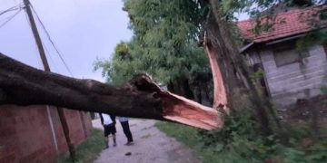 Pamje nga stuhia e mbrëmshme në Istog