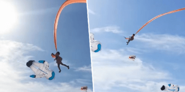 Balona merr me vete në ajër një 3-vjeçare gjatë një festivali, të pranishmit shikojnë në ankth