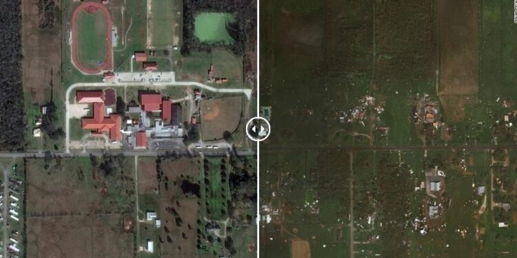 Para dhe pas: Imazhet satelitore tregojnë dëmet katastrofike që la pas uragani Laura