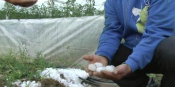 Pamje nga Elbasani/ Fundi i gushtit, reshje të dendura shiu dhe breshër