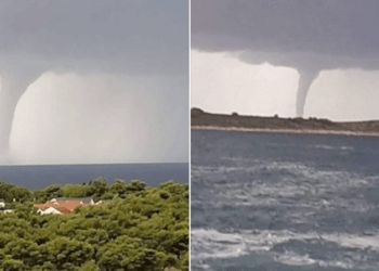 Stuhia në Dalmaci, banorët filmojnë pamjet e rralla të një “tornadoje”