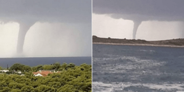 Stuhia në Dalmaci, banorët filmojnë pamjet e rralla të një “tornadoje”