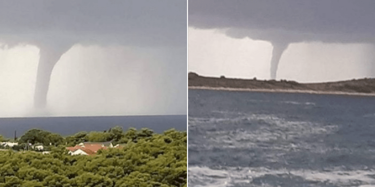 Stuhia në Dalmaci, banorët filmojnë pamjet e rralla të një “tornadoje”