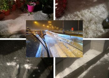 Kaos në autotradë, skena si në mes të dimrit: Breshri zbardh rrugët, krijohen edhe shtresa akulli