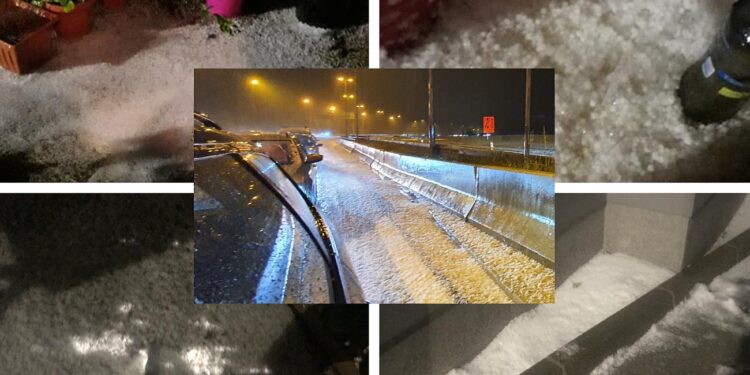 Kaos në autotradë, skena si në mes të dimrit: Breshri zbardh rrugët, krijohen edhe shtresa akulli