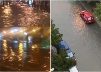 Përmbyten rrugët e Durrësit dhe Vlorës