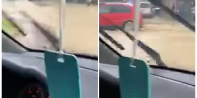 Rrebeshe shiu në Pejë, vërshohen rrugët