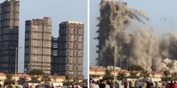 Gjithçka zgjati vetëm 10 sekonda: Momenti i shkatërrimit të katër kullave 144 katëshe në Abu Dhabi