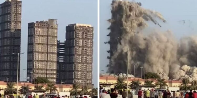 Gjithçka zgjati vetëm 10 sekonda: Momenti i shkatërrimit të katër kullave 144 katëshe në Abu Dhabi
