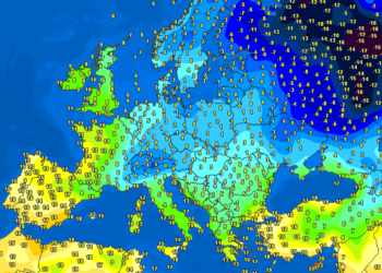 Temperaturat në Evropë dhe Siberi!