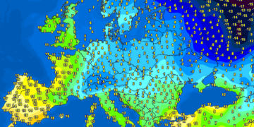 Temperaturat në Evropë dhe Siberi!