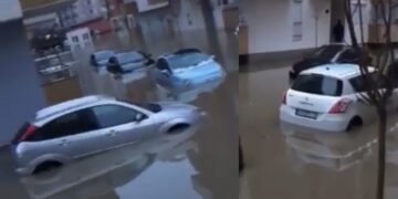 Vërshime në Fushë Kosovë, veturat i merr uji