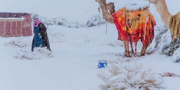 Bie borë edhe në Saharë dhe Arabinë Saudite