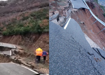 Pamje dramatike nga Shqipëria, rrugët çahen në mes