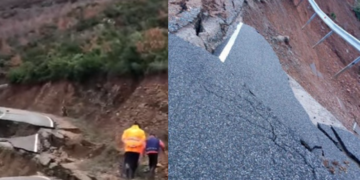 Pamje dramatike nga Shqipëria, rrugët çahen në mes