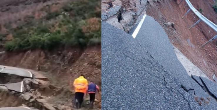 Pamje dramatike nga Shqipëria, rrugët çahen në mes