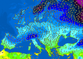 Temperaturat në Evropë dhe te ne këto çaste!