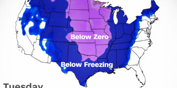 73% e Amerikës e mbuluar nga bora