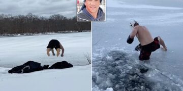 Tenton të zhytet në ujë, përfundon me kokë në akull