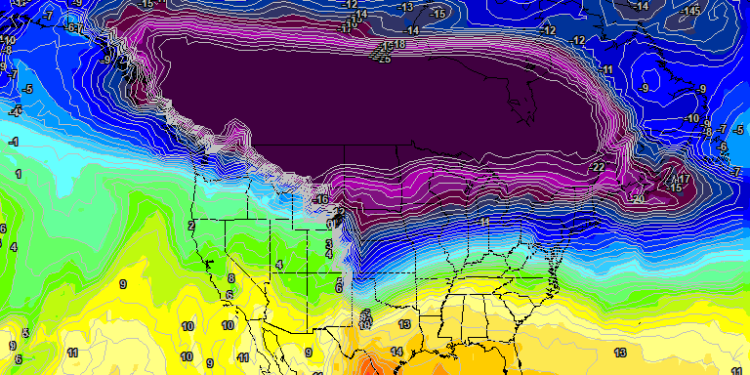 Një pjesë e bërthamës së ftohtë polare në Amerikë dhe Kanada!