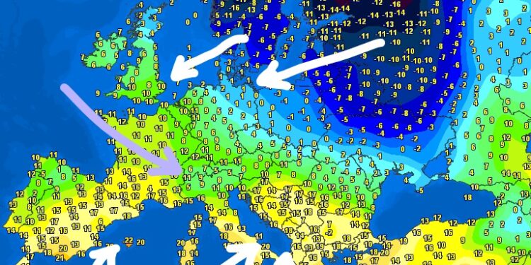 Temperaturat sot në rajon dhe Evropë