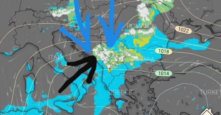 Gjendja aktuale sinoptike, reshjet fillojnë të martën!