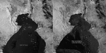 Pasojat e bllokimit të Kanalit të Suezit, imazhet satelitore tregojnë qindra anije duke pritur të vazhdojnë rrugëtimin