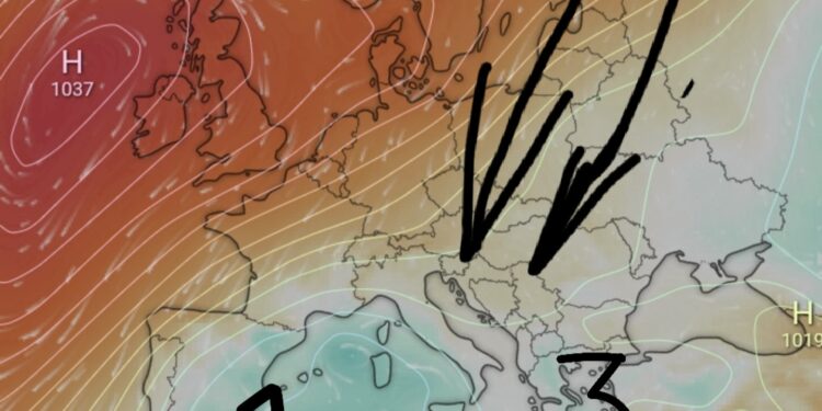 Gjendja sinoptike, afrimi i ciklonit mesdhetar!