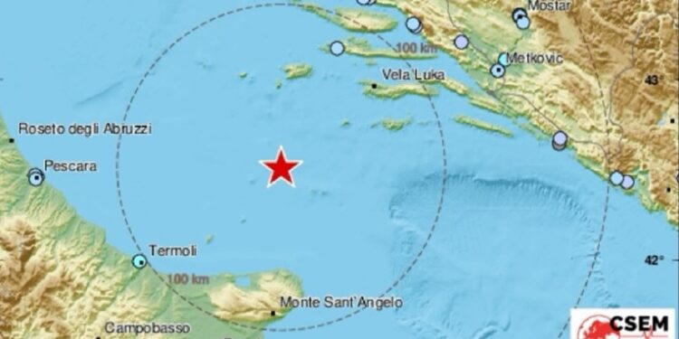 Tërmet i fuqishëm 5.9 shkallë në Detin Adriatik