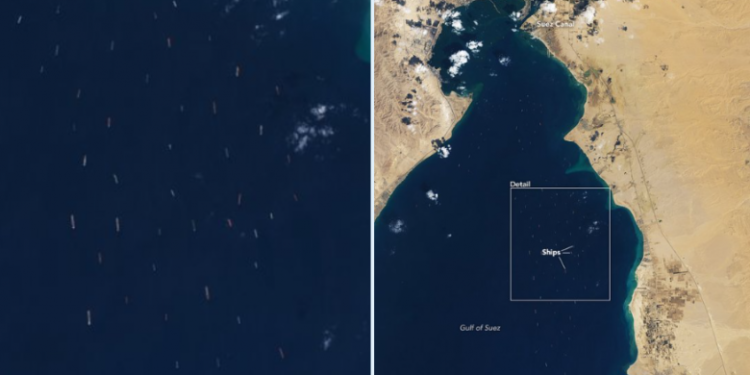 Ndërsa ‘Ever Given’ është liruar, fotot e anijeve që presin të hyjnë në Kanalin e Suezit bëhen virale