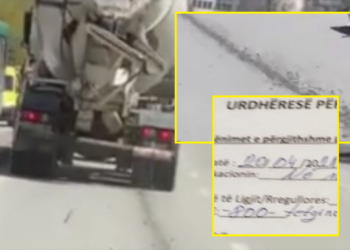 Gjuajti beton me kamion rrugëve të Prishtinës, shoferi gjobitet me 800 euro