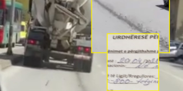 Gjuajti beton me kamion rrugëve të Prishtinës, shoferi gjobitet me 800 euro
