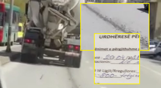 Gjuajti beton me kamion rrugëve të Prishtinës, shoferi gjobitet me 800 euro
