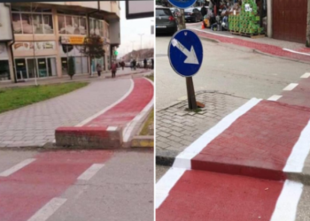 Shtegu për biçikleta në Tetovë bëhet objekt tallje në rrjetet sociale