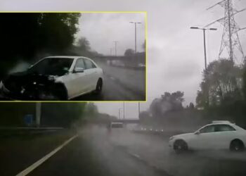 Shoferja po e përdorte telefonin gjatë vozitjes dhe derisa po binte shi – shikoni pasojat