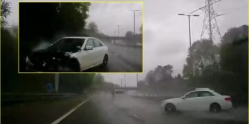 Shoferja po e përdorte telefonin gjatë vozitjes dhe derisa po binte shi – shikoni pasojat