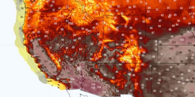I nxehtë ekstrem: Temperaturat në Amerikën Perëndimore afër 50 °C