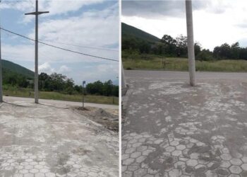 Shtrohet rruga në Suharekë, në mes të saj mbetet një shtyllë elektrike