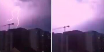 Lexuesi i MeteoBallkan kap momentin kur rrufeja godet fuqishëm në Ferizaj