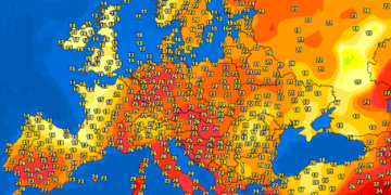 Temperaturat në Evropë dhe rajon!