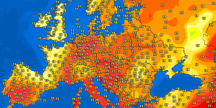 Temperaturat në Evropë dhe rajon!