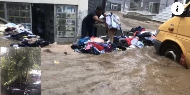 Stuhi breshëri në Kukës, dëmtohen makina e përmbyten dyqane