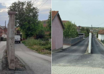 E çuditshme: Rruga në Lipjan e ndarë me mur