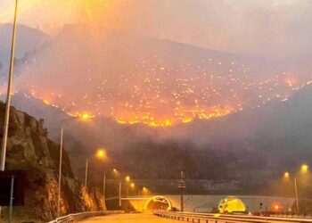 Alarmante: Del jashtë kontrollit zjarri mbi tunelin e Kalimashit