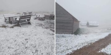 Bie bora e parë në Kosovë