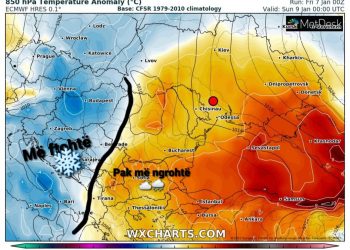 Gjendja sinoptike dhe temperaturat këtë fundjavë!